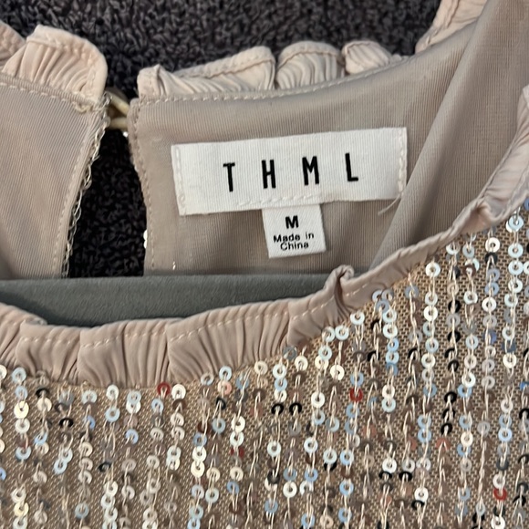 THML ruffle sequin peplum top - Picture 7 of 11